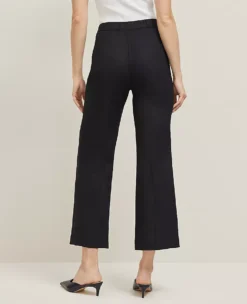 The Petite Flare Ankle Pant In Linen Blend Black -Anntaylor Shop 852823 2222 ALT2