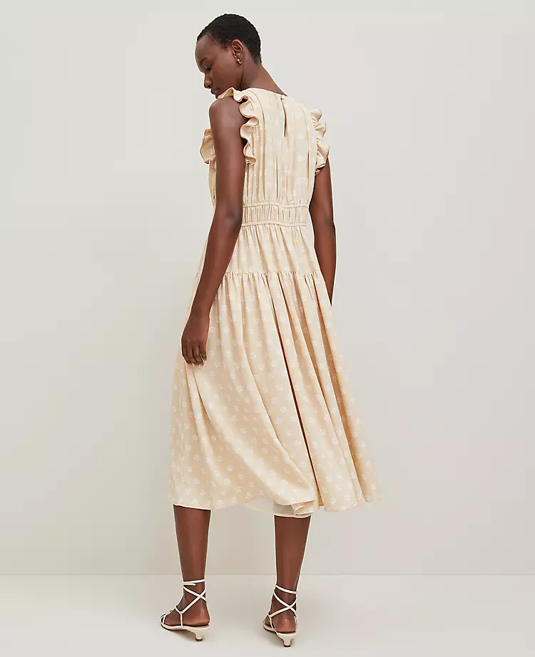 Petite Petaled Ruffle Midi Dress Sands Edge 4 Petite Petaled Ruffle Midi Dress Sands Edge - Image 2