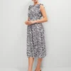 Petite Floral Ruffle Midi Dress Black 1 Petite Floral Ruffle Midi Dress Black -Anntaylor Shop 852873 520981