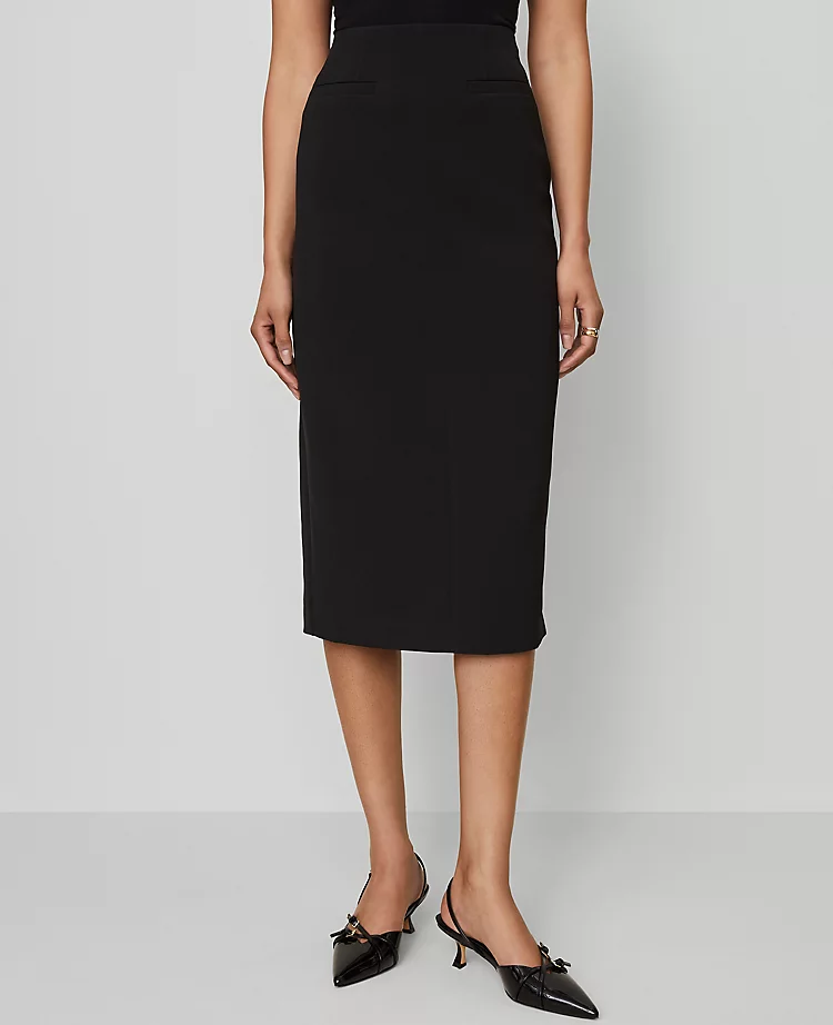 Fluid Crepe Pocket Midi Skirt Black 4 Fluid Crepe Pocket Midi Skirt Black - Image 2
