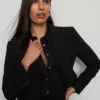 The Shorter Two Button Blazer In Bi-Stretch Black -Anntaylor Shop 852912 2222