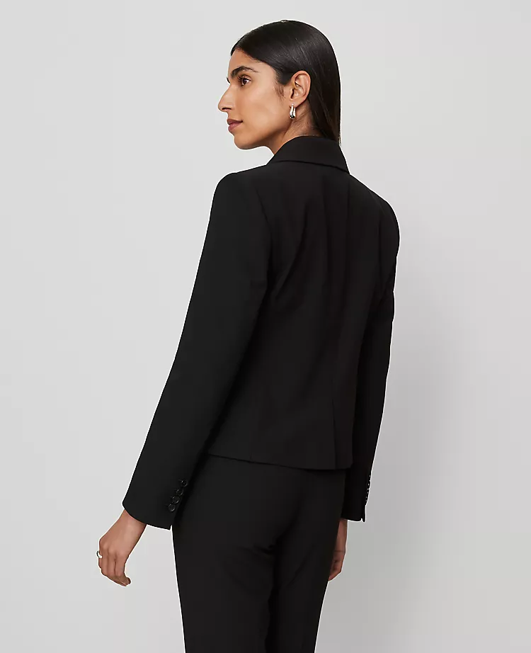 The Shorter Two Button Blazer In Bi-Stretch Black 4 The Shorter Two Button Blazer In Bi-Stretch Black - Image 2