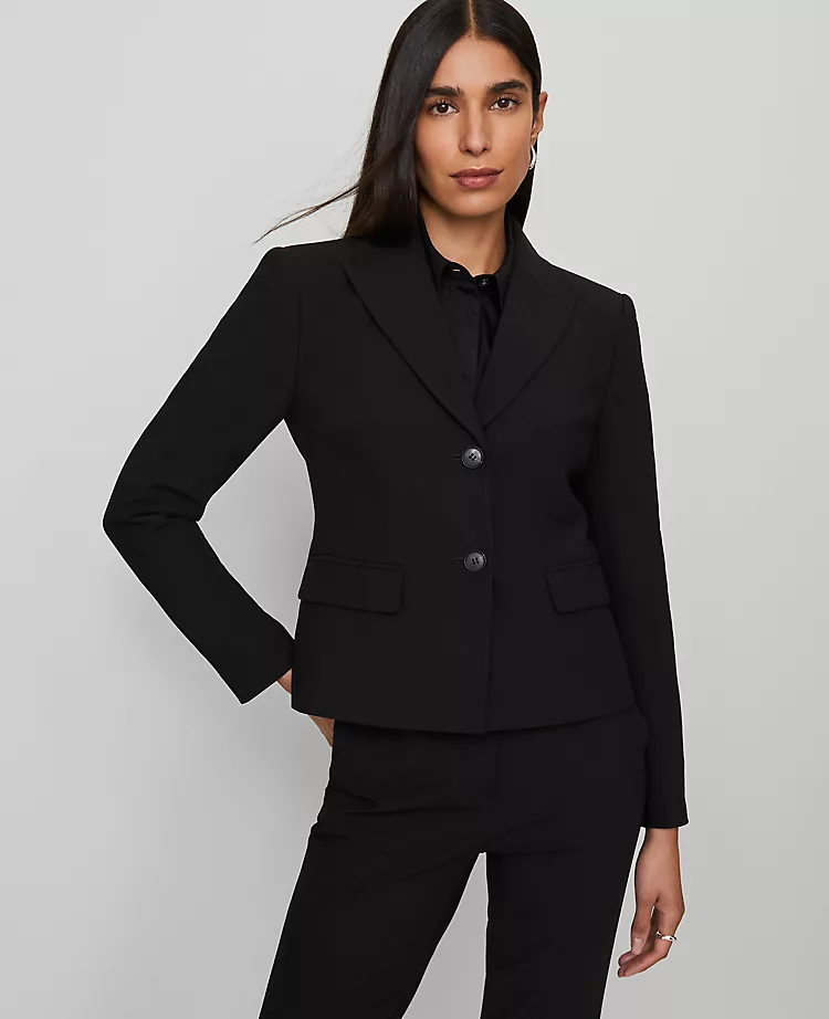 The Shorter Two Button Blazer In Bi-Stretch Black 5 The Shorter Two Button Blazer In Bi-Stretch Black - Image 3