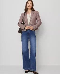 The Newbury Blazer In Houndstooth Poised Plum 8 The Newbury Blazer In Houndstooth Poised Plum -Anntaylor Shop 852936 522582 ALT2