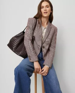 The Newbury Blazer In Houndstooth Poised Plum 9 The Newbury Blazer In Houndstooth Poised Plum -Anntaylor Shop 852936 522582 ALT3