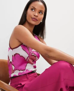 Petite Floral Knit Shell Rose Violet -Anntaylor Shop 852943 8021 ALT2