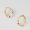Twisted Metal Stud Earrings Goldtone