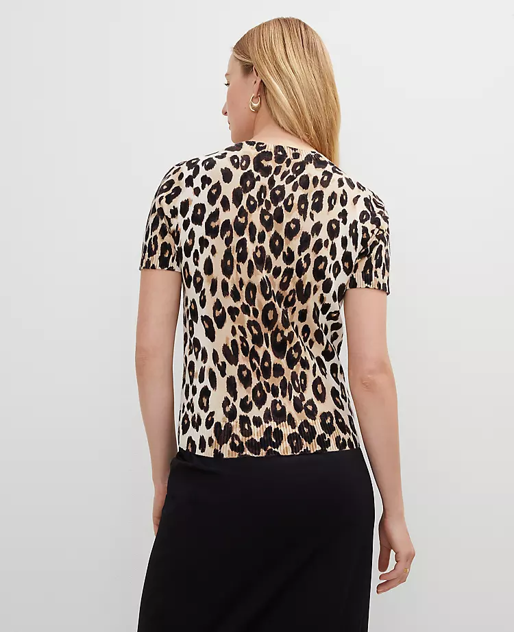 Petite Animal Print Sweater Tee C1_Black 4 Petite Animal Print Sweater Tee C1_Black - Image 2