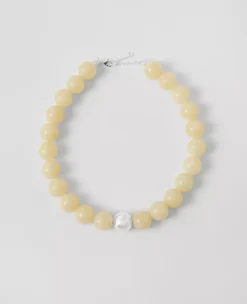 Oversized Beaded Ball Necklace Ivory