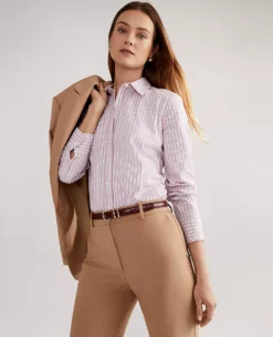 Striped Relaxed Perfect Shirt Budding Blossom 7 Striped Relaxed Perfect Shirt Budding Blossom -Anntaylor Shop 853022 522585 MKTG2