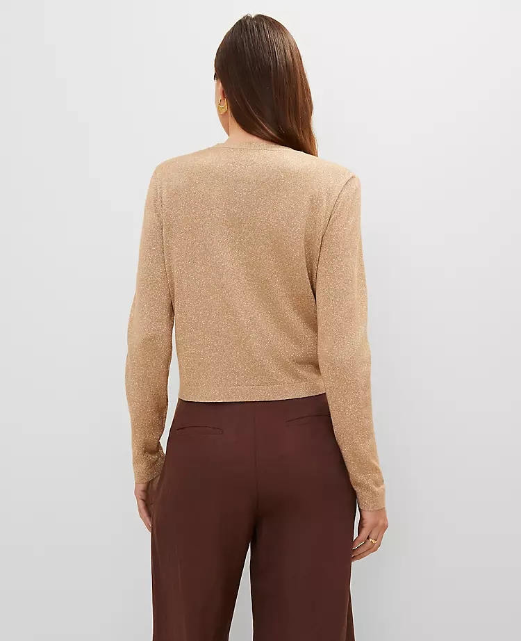 Petite Shimmer Open Cardigan Gold Metallic 4 Petite Shimmer Open Cardigan Gold Metallic - Image 2