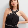 Petite Halter Midi Flare Dress Black 2 Petite Halter Midi Flare Dress Black -Anntaylor Shop 853026 2222