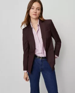 The One-Button Blazer Classic Burgundy