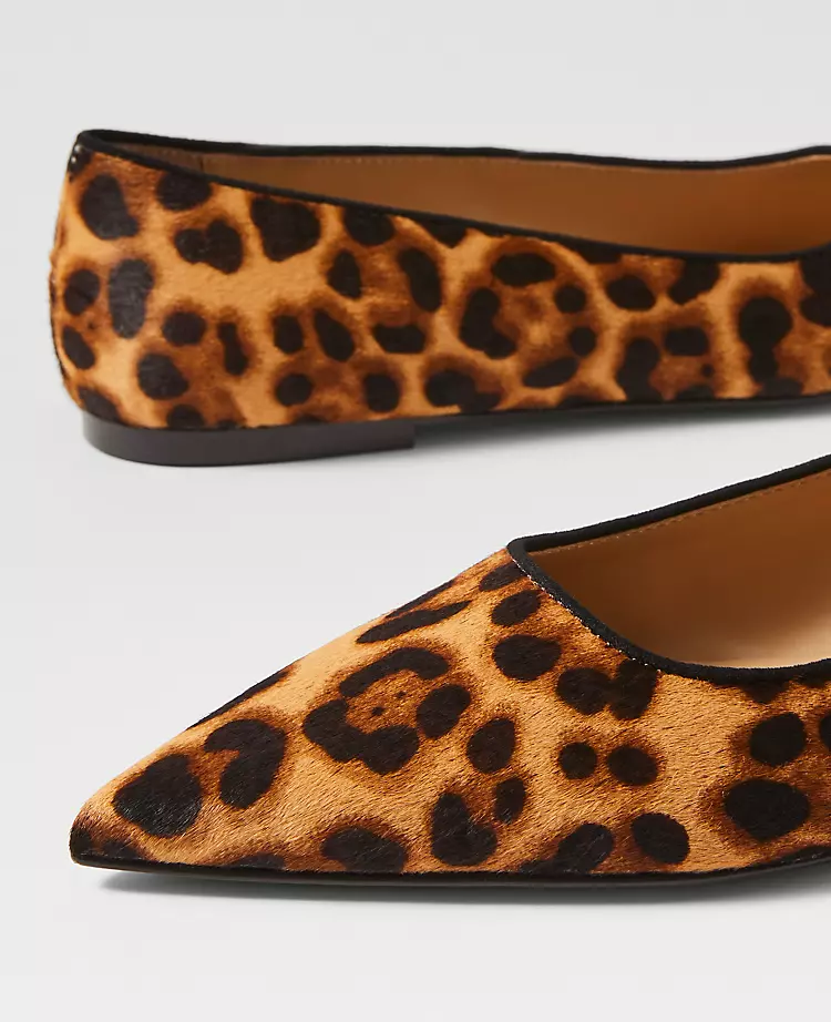 Weekend Collection Animal Print Haircalf Pointy Toe Ballet Flat Brown Multi 4 Weekend Collection Animal Print Haircalf Pointy Toe Ballet Flat Brown Multi - Image 2