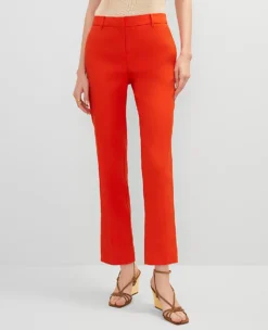 The Petite Eva Ankle Pant In Linen Blend โ Curvy Fit Red Pepper