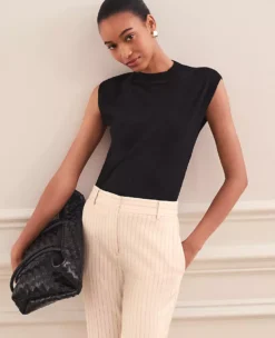 Refined Mock Neck Sweater Shell Black