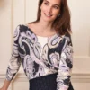 Petite Paisley Boatneck Sweater Night Sky -Anntaylor Shop 853099 523163 MKTG1