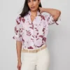 Floral Ruffle Collar Shirt Spring Lilac B -Anntaylor Shop 853101 522866