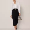 Belted Pencil Skirt In Ponte Black 1 Belted Pencil Skirt In Ponte Black -Anntaylor Shop 853115 2222