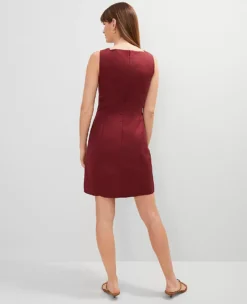 Petite Linen Blend Button-Down Dress Moroccan Red -Anntaylor Shop 853155 5535 ALT1