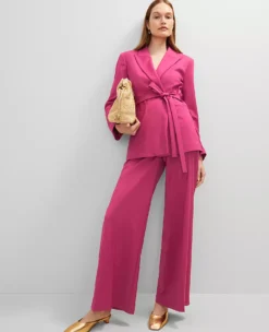 The Petite Belted Blazer Berry Splash