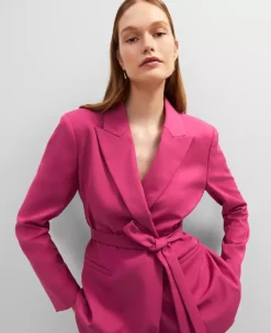 The Petite Belted Blazer Berry Splash -Anntaylor Shop 853161 019799 ALT4