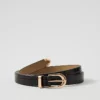 Skinny Croco Patent Leather Belt Black -Anntaylor Shop 853195 2222