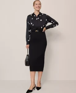 Floral Satin Essential Shirt Black -Anntaylor Shop 853206 522844 ALT2