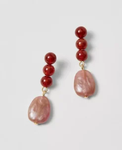 Acetate Drop Earrings Moroccan Red