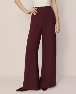 The Dramatic Wide-Leg Crepe Pant Poised Plum 6 The Dramatic Wide-Leg Crepe Pant Poised Plum -Anntaylor Shop 853334 9536 ALT1
