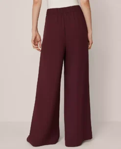 The Dramatic Wide-Leg Crepe Pant Poised Plum 7 The Dramatic Wide-Leg Crepe Pant Poised Plum -Anntaylor Shop 853334 9536 ALT2