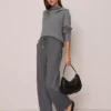 Weekend Collection Wide-Leg Jogger Pant Dusk Grey Melange 2 Weekend Collection Wide-Leg Jogger Pant Dusk Grey Melange -Anntaylor Shop 853387 6028