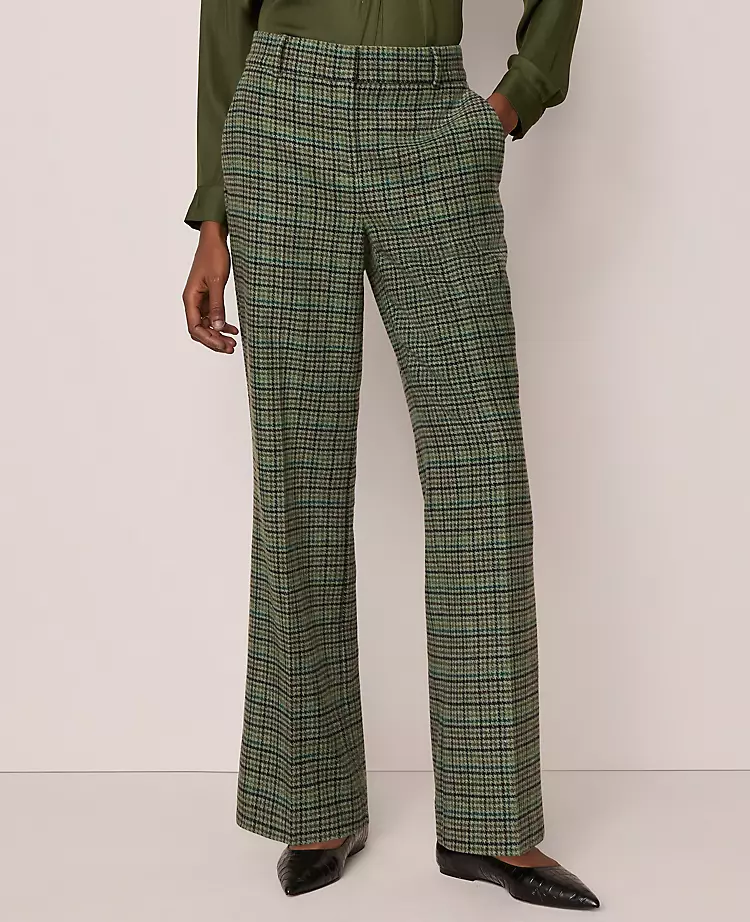 The Jayne Trouser In Houndstooth Muted Moss 4 The Jayne Trouser In Houndstooth Muted Moss - Image 2