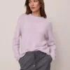 Petite Weekend Collection Cozy Crew Neck Sweater Lavender Frost