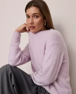 Petite Weekend Collection Cozy Crew Neck Sweater Lavender Frost 7 Petite Weekend Collection Cozy Crew Neck Sweater Lavender Frost -Anntaylor Shop 853415 8409 ALT2