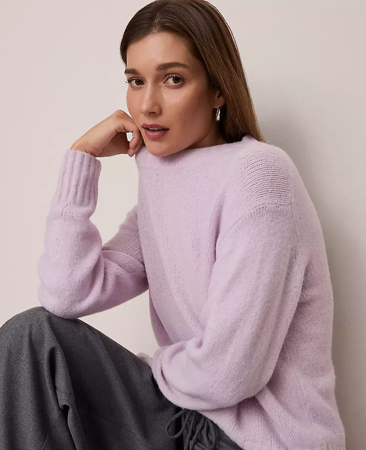 Petite Weekend Collection Cozy Crew Neck Sweater Lavender Frost 5 Petite Weekend Collection Cozy Crew Neck Sweater Lavender Frost - Image 3