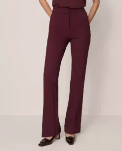 The Petite Skinny Flare Pant In Ponte Poised Plum -Anntaylor Shop 853457 9536 ALT1