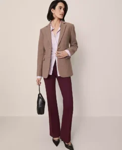 The Petite Skinny Flare Pant In Ponte Poised Plum -Anntaylor Shop 853457 9536 ALT3
