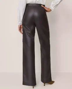 Studio Collection The Petite Straight Pant In Leather Dark Brown 9 Studio Collection The Petite Straight Pant In Leather Dark Brown -Anntaylor Shop 853467 7371 ALT2