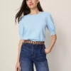 Petite Weekend Collection Ruched Sweater Tee Park Fountain -Anntaylor Shop 853468 019806