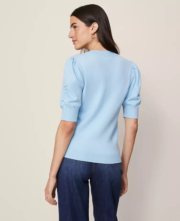 Petite Weekend Collection Ruched Sweater Tee Park Fountain 4 Petite Weekend Collection Ruched Sweater Tee Park Fountain - Image 2