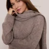 Petite Weekend Collection Scarf Sweater Cardamom Heather -Anntaylor Shop 853473 4139