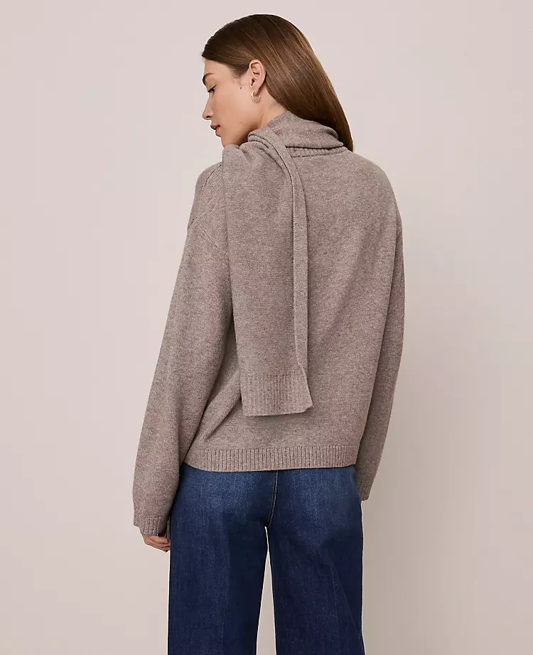 Petite Weekend Collection Scarf Sweater Cardamom Heather 4 Petite Weekend Collection Scarf Sweater Cardamom Heather - Image 2