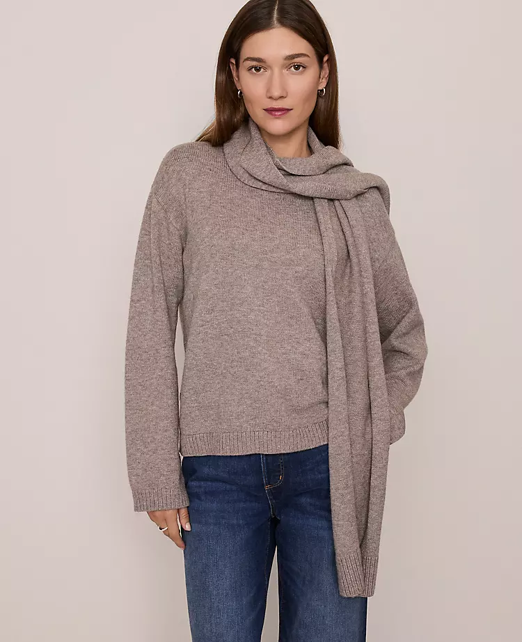 Petite Weekend Collection Scarf Sweater Cardamom Heather 5 Petite Weekend Collection Scarf Sweater Cardamom Heather - Image 3