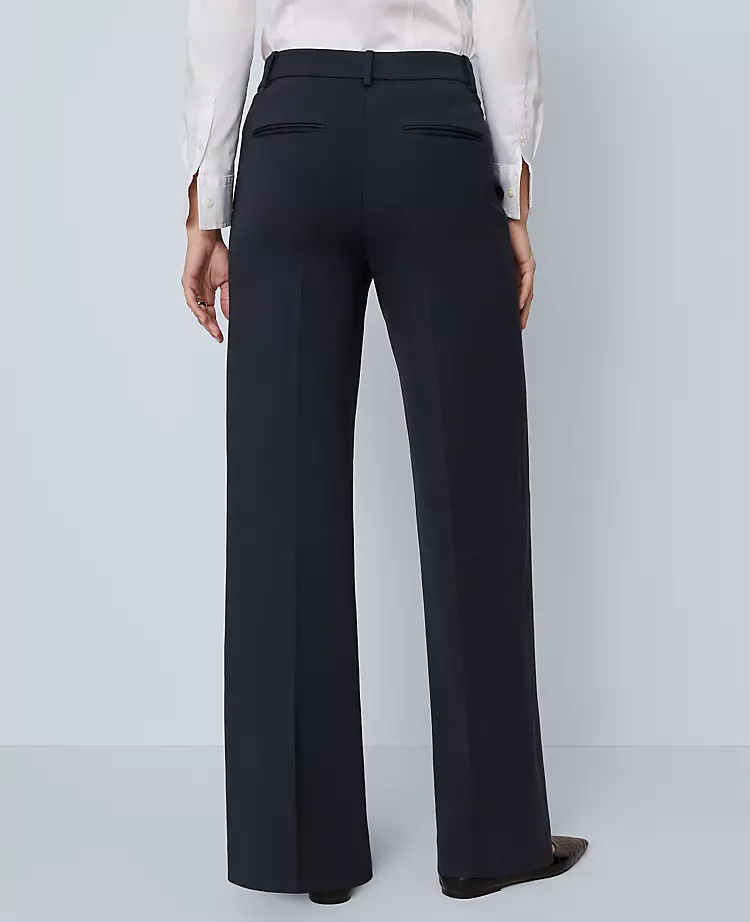 The Petite Wide-Leg Pant In Ponte Carbon Navy 5 The Petite Wide-Leg Pant In Ponte Carbon Navy - Image 3