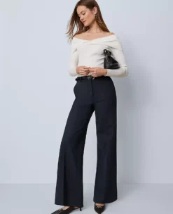 The Petite Wide-Leg Pant In Ponte Carbon Navy 9 The Petite Wide-Leg Pant In Ponte Carbon Navy -Anntaylor Shop 853487 2288 ALT3