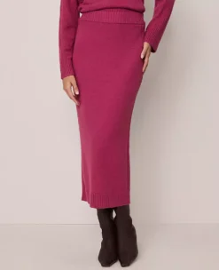 Petite Weekend Collection Ribbed Sweater Skirt Strawberry Shortcake -Anntaylor Shop 853495 019818 ALT1