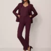 The Petite Straight Pant In Ponte Poised Plum