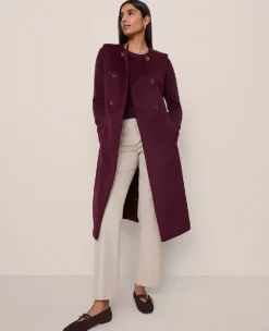 Petite Belted Trench Vest Poised Plum