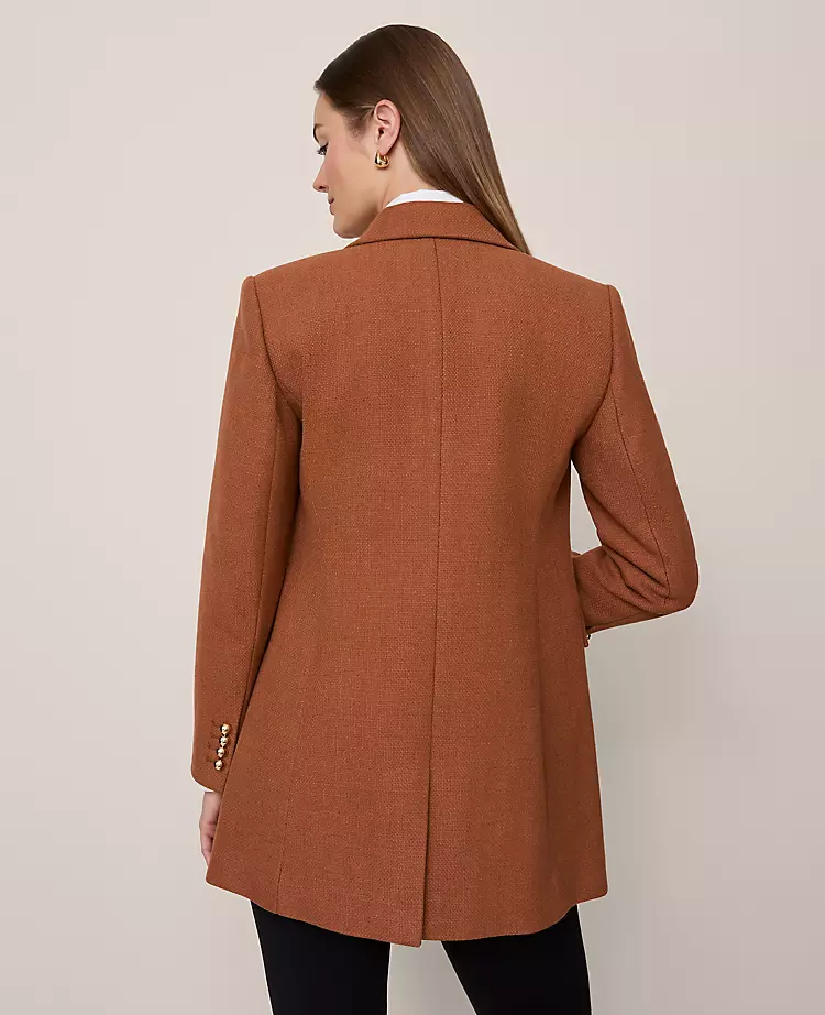 Petite Fitted Long Double Breasted Coat Spiced Cider 5 Petite Fitted Long Double Breasted Coat Spiced Cider - Image 3
